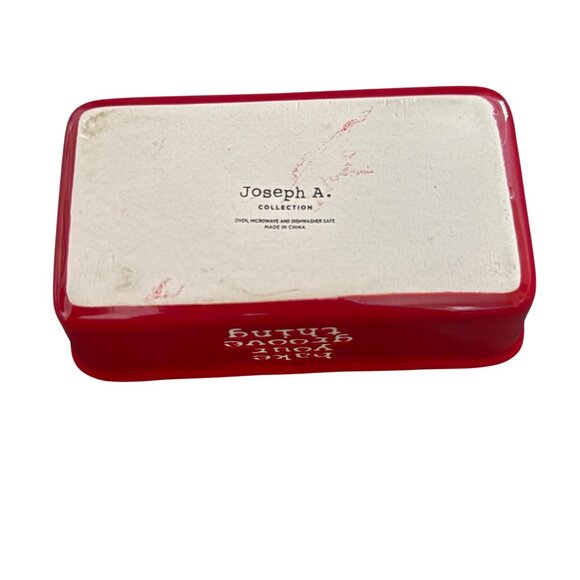 Red Ceramic Mini Loaf Pan Joseph A. Collection Bake Your Groove Thing Oven & Mic - Picture 5 of 6